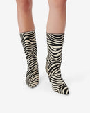 Bottines À Talons Ulli Pony Zebra - Beige Black Zebra Pony