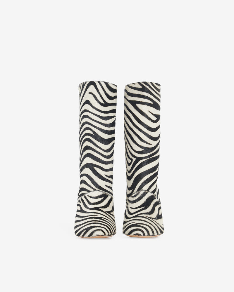 Bottines À Talons Ulli Pony Zebra - Beige Black Zebra Pony