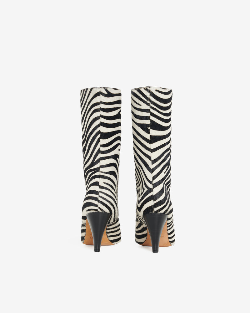 Bottines À Talons Ulli Pony Zebra - Beige Black Zebra Pony