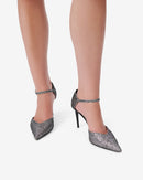 Escarpins À Talons Zaniah Glitter - Black/Silver