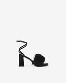 Irma Foxy Platform Sandals - Black Fur
