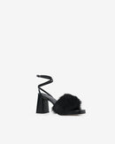 Irma Foxy Platform Sandals - Black Fur
