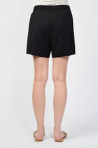 Short Sweat En Maille Double - Noir - Femme