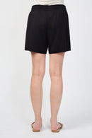 Shorts deportivos de punto doble - Negro - Mujer