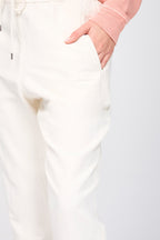 Herringbone Relaxed Trousers - Alabaster Pigment - Women