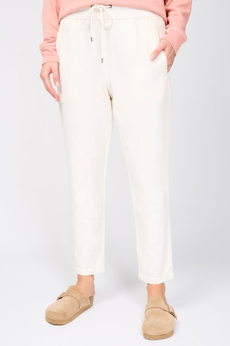 Herringbone Relaxed Trousers - Alabaster Pigment - Women