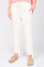 Herringbone Relaxed Trousers - Alabaster Pigment - Women