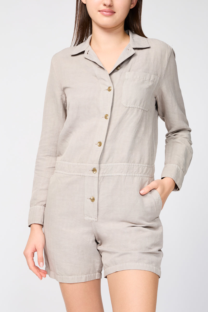 Nyln Ln Hrrgbn Shrt Blrsuit - Mineral Pigment - Mujer