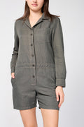 Chemise Nyln Ln Hrrngbn Shrt Blrsuit - Marsh Pigment - Femme