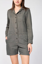 Chemise Nyln Ln Hrrngbn Shrt Blrsuit - Marsh Pigment - Femme