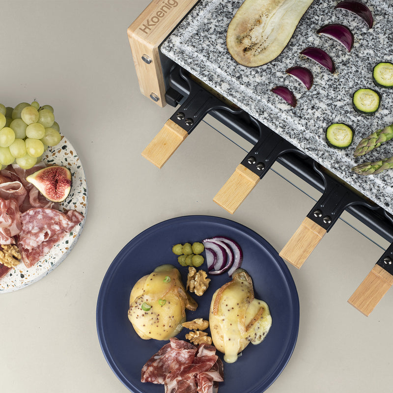 Raclette Et Pierre À Cuire 8 Personnes Design - Grand Format - Bois