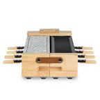 Raclette + Cooking Stone & Grill - 180° Base - 8 People - Wood Design
