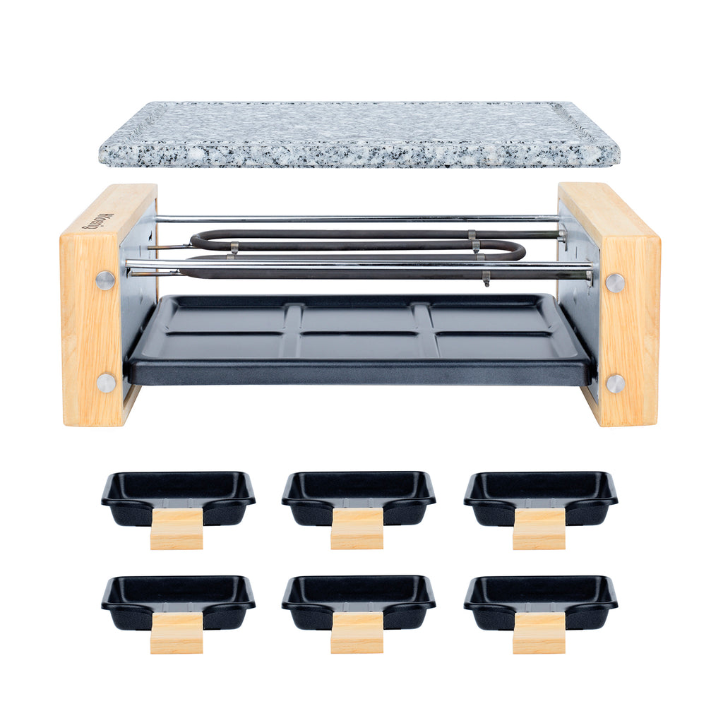 Raclette & Cooking Stone - 6 People - Wood Design