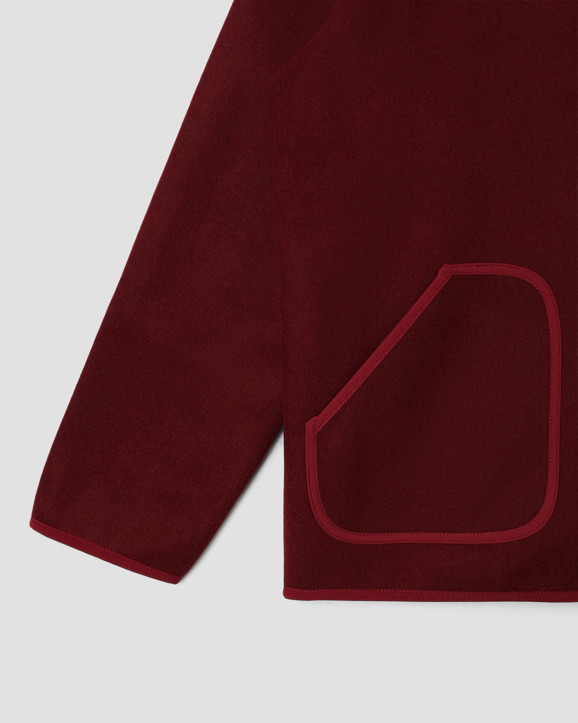 Wool Fleece Cardigan - Dark Red Heather
