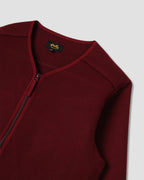Wool Fleece Cardigan - Dark Red Heather
