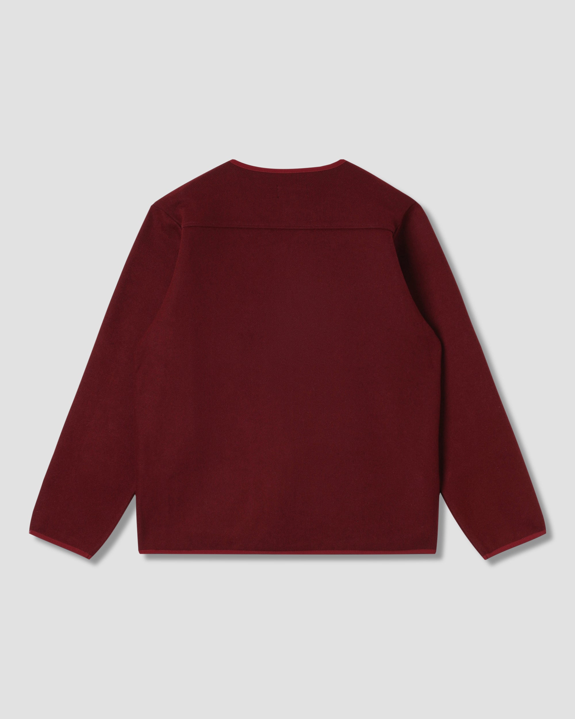Wool Fleece Cardigan - Dark Red Heather