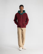 Wool Fleece Cardigan - Dark Red Heather