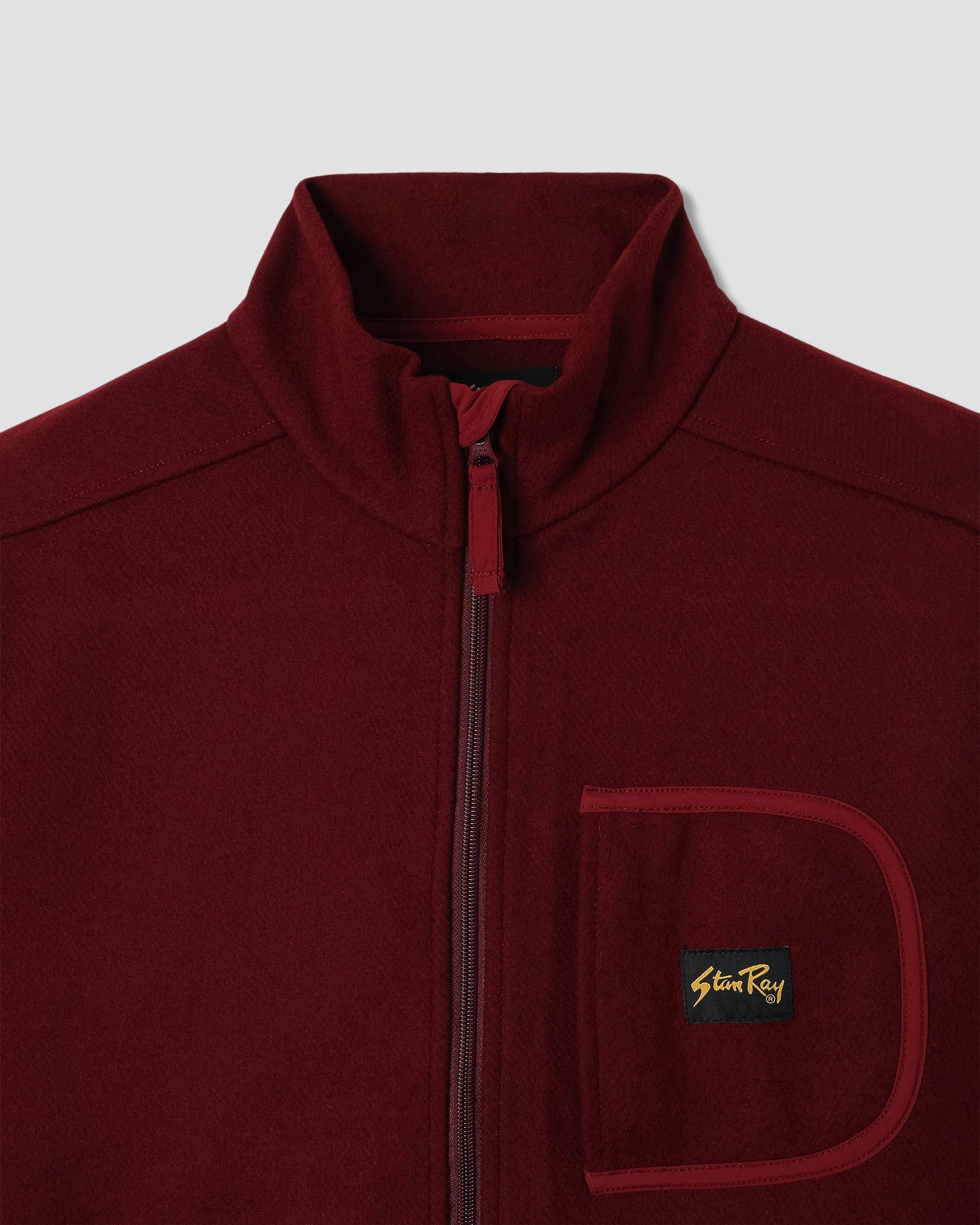 Wool Fleece Jacket - Dark Red Heather