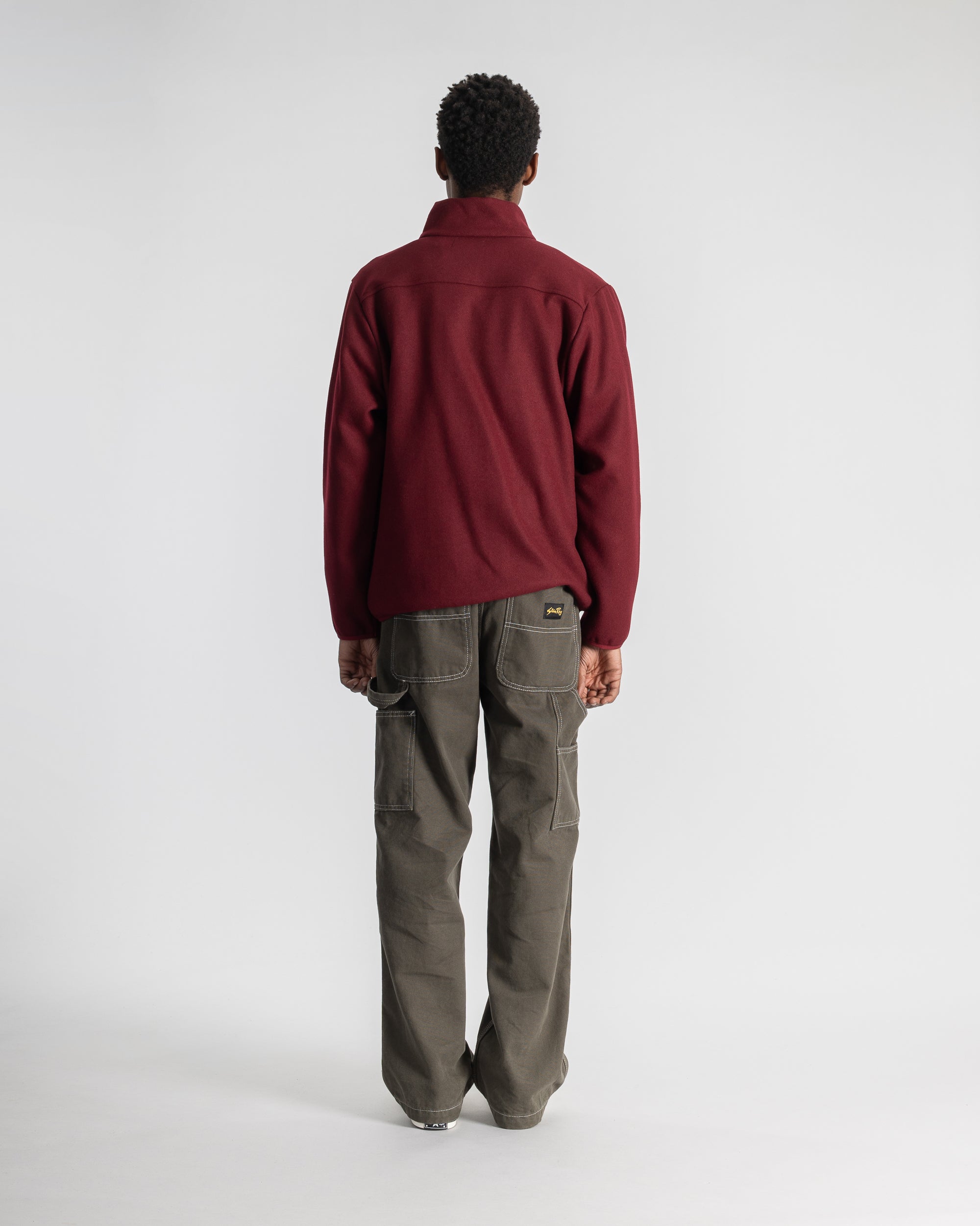 Wool Fleece Jacket - Dark Red Heather