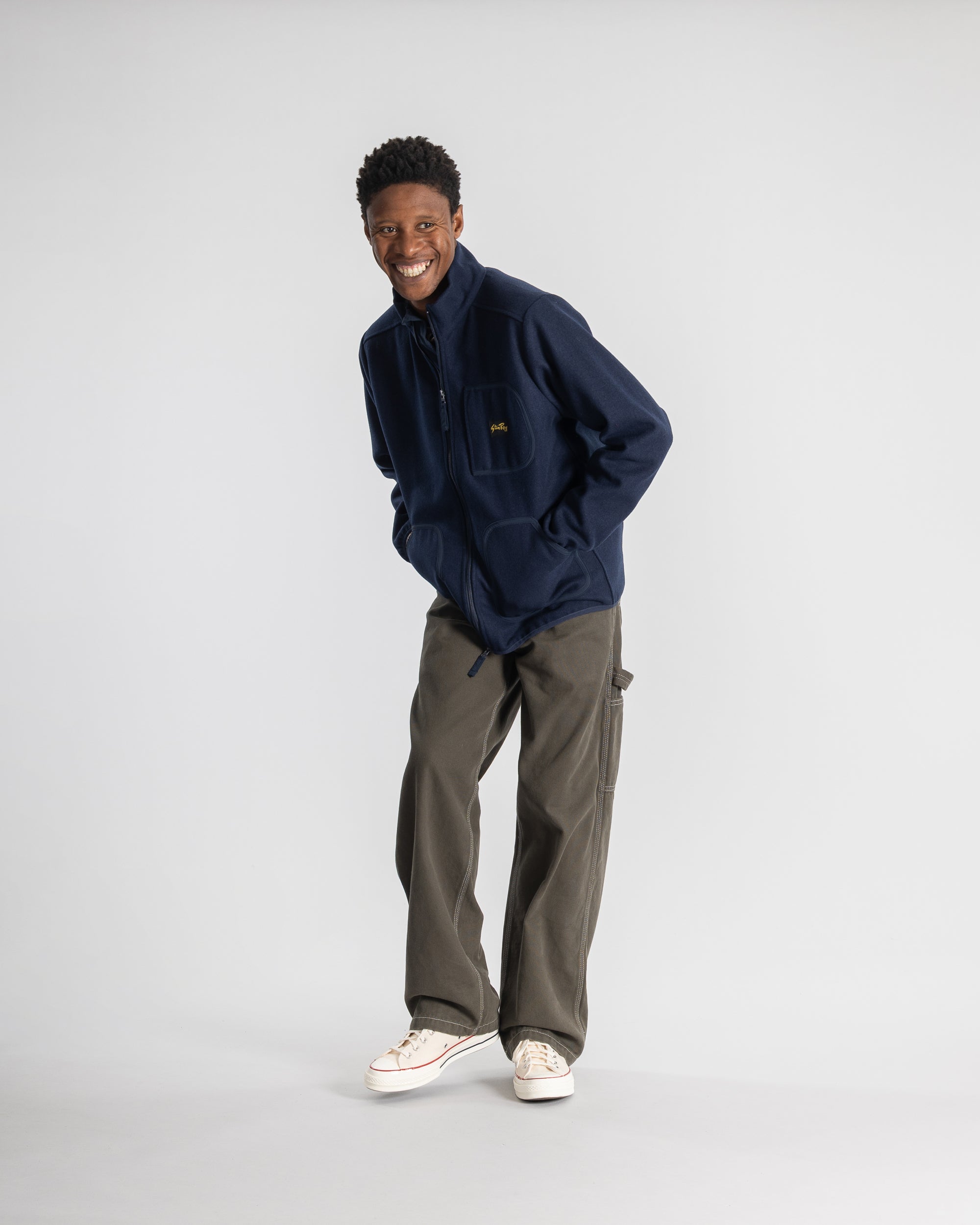 Wool Fleece Jacket - Navy Heather