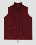 Wool Fleece Vest - Dark Red Heather