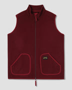 Wool Fleece Vest - Dark Red Heather