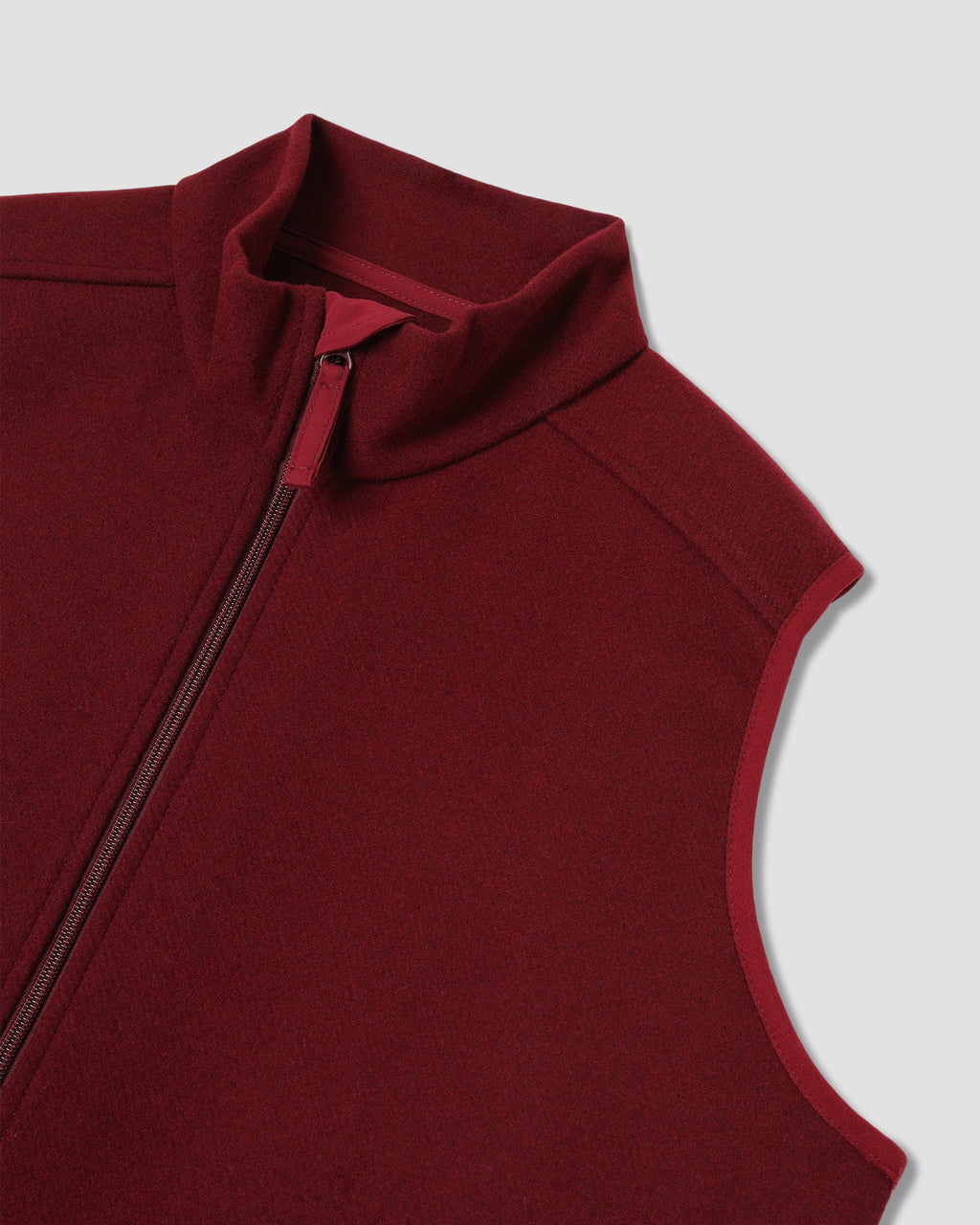 Wool Fleece Vest - Dark Red Heather