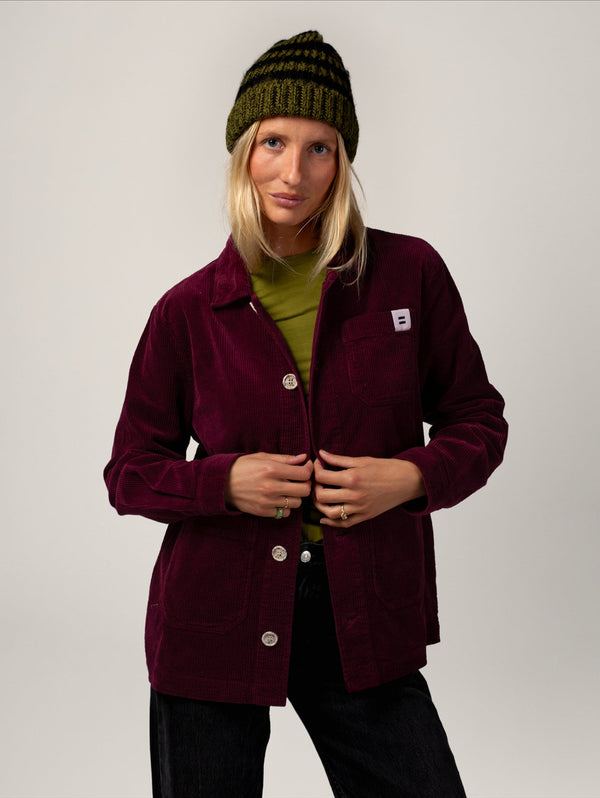 Cordjacke Worker Pflaume
