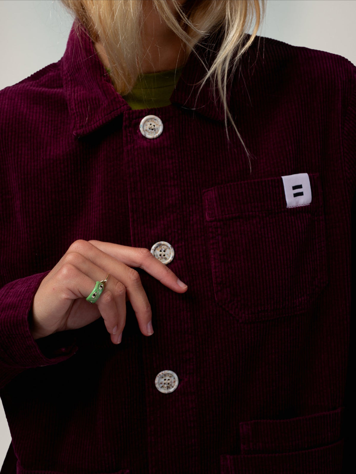 Veste Worker Côtelé Prune