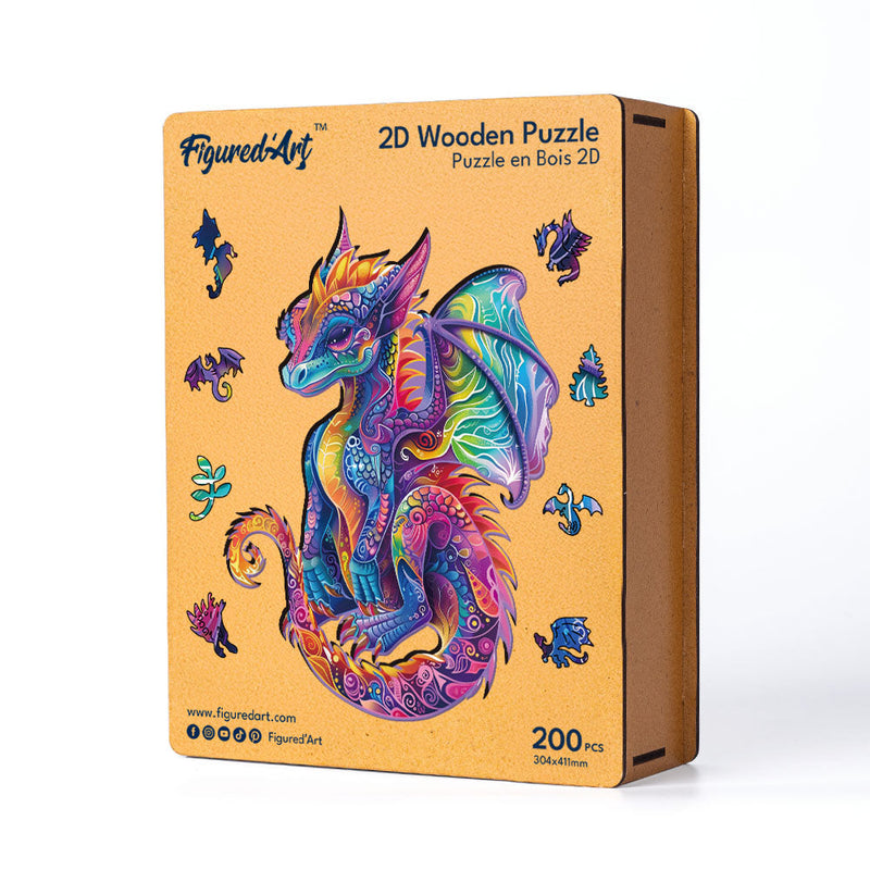 Puzzle En Bois Adulte - Dragon Vibrant