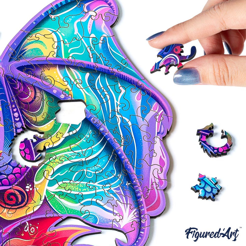 Puzzle En Bois Adulte - Dragon Vibrant