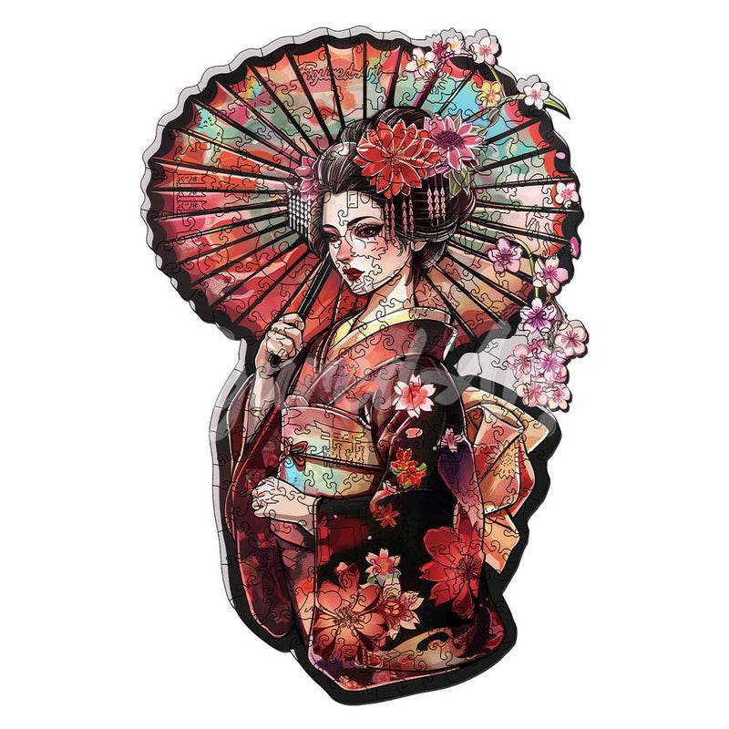 Puzzle En Bois Adulte - Geisha Et Ombrelle