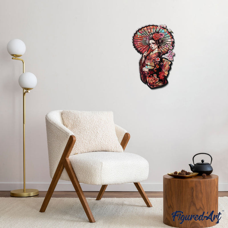 Puzzle En Bois Adulte - Geisha Et Ombrelle