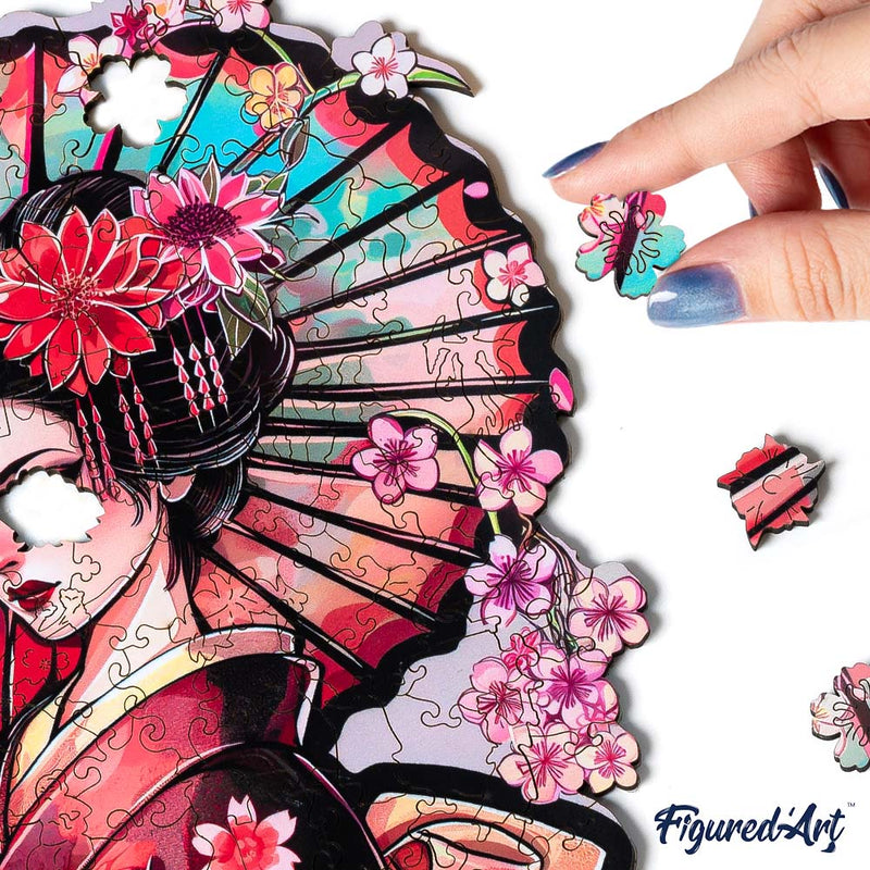 Puzzle En Bois Adulte - Geisha Et Ombrelle