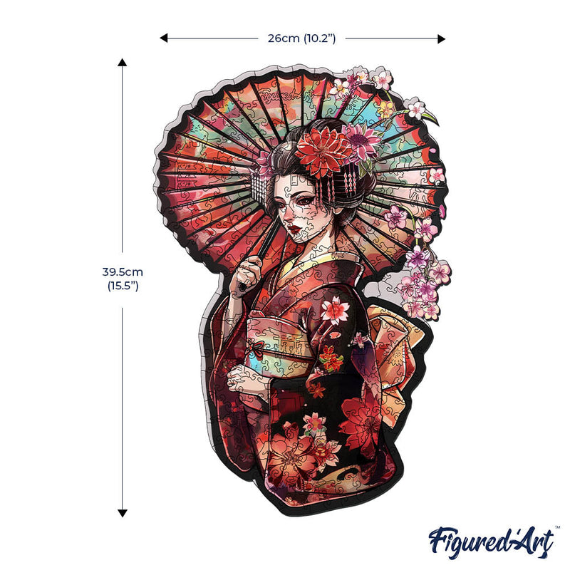 Puzzle En Bois Adulte - Geisha Et Ombrelle