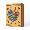 Puzzle En Bois Adulte - Cœur De Succulentes