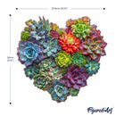 Puzzle En Bois Adulte - Cœur De Succulentes