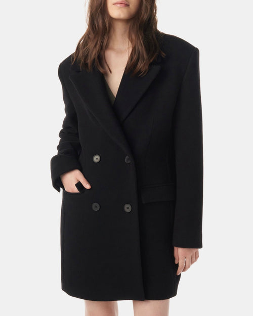 Manteau Col Tailleur Ignace - Black - Femme