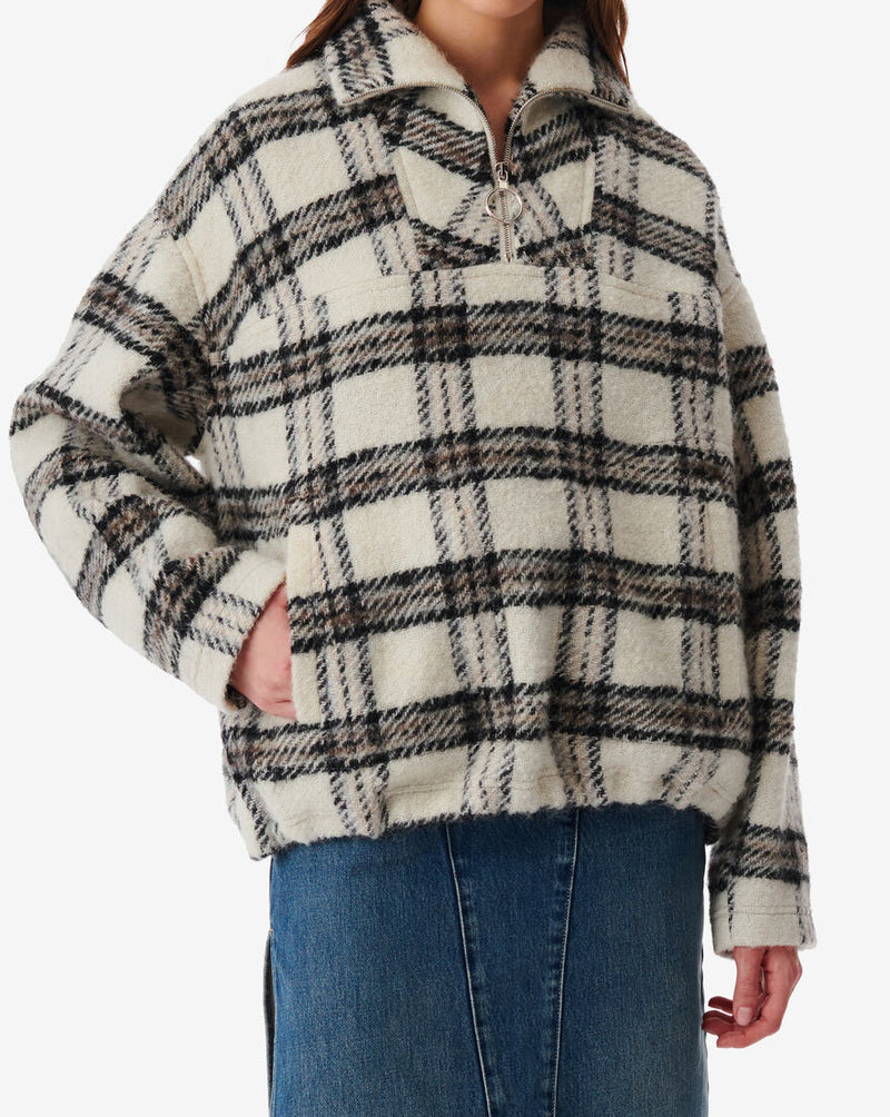 Blouson Camionneur Bika - Ecru/Black/Grey