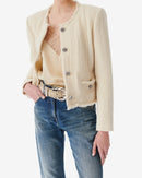 Veste En Tweed Chevrons Deana - Ecru