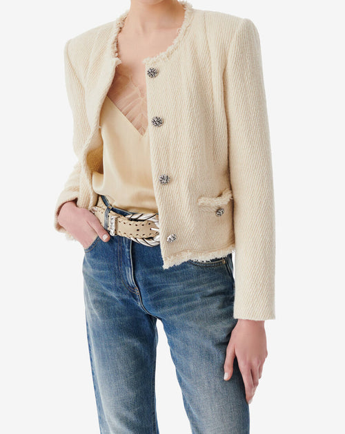 Veste En Tweed Chevrons Deana - Ecru