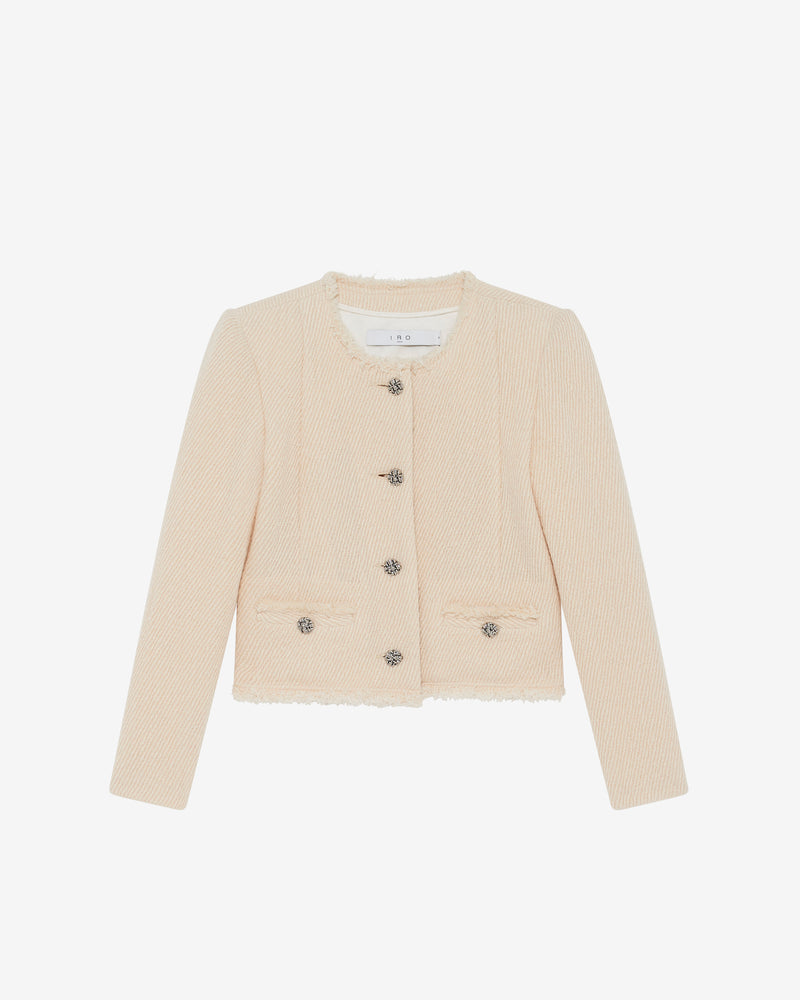 Veste En Tweed Chevrons Deana - Ecru