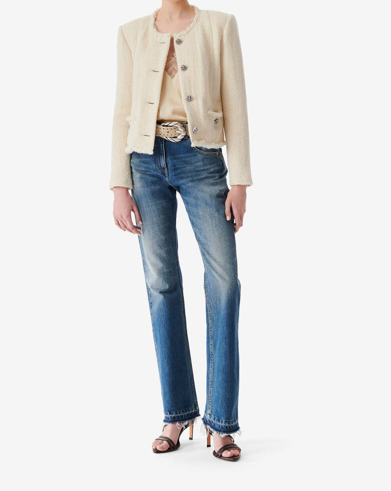 Veste En Tweed Chevrons Deana - Ecru