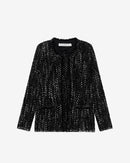 Veste En Tweed Chevrons Leonard - Black/White