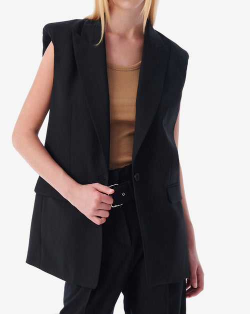 Veste Sans Manches En Laine Melita - Black