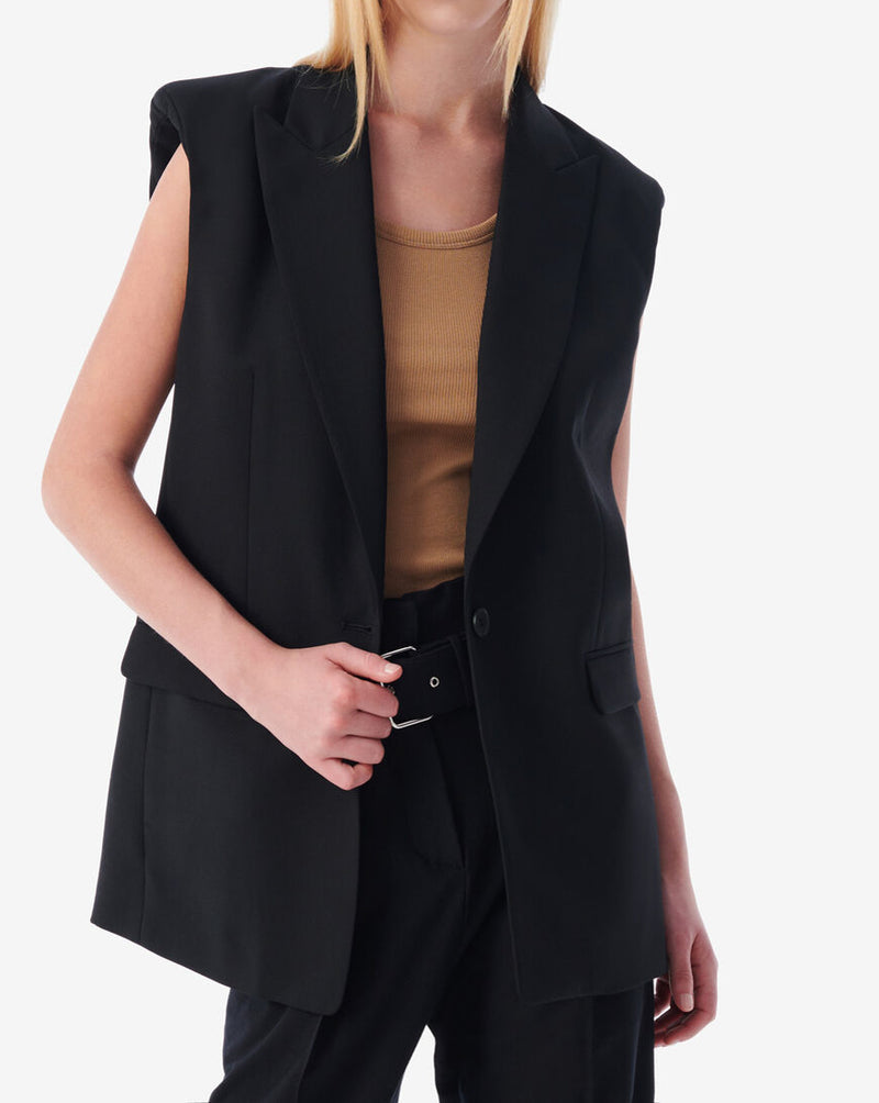 Veste Sans Manches En Laine Melita - Black