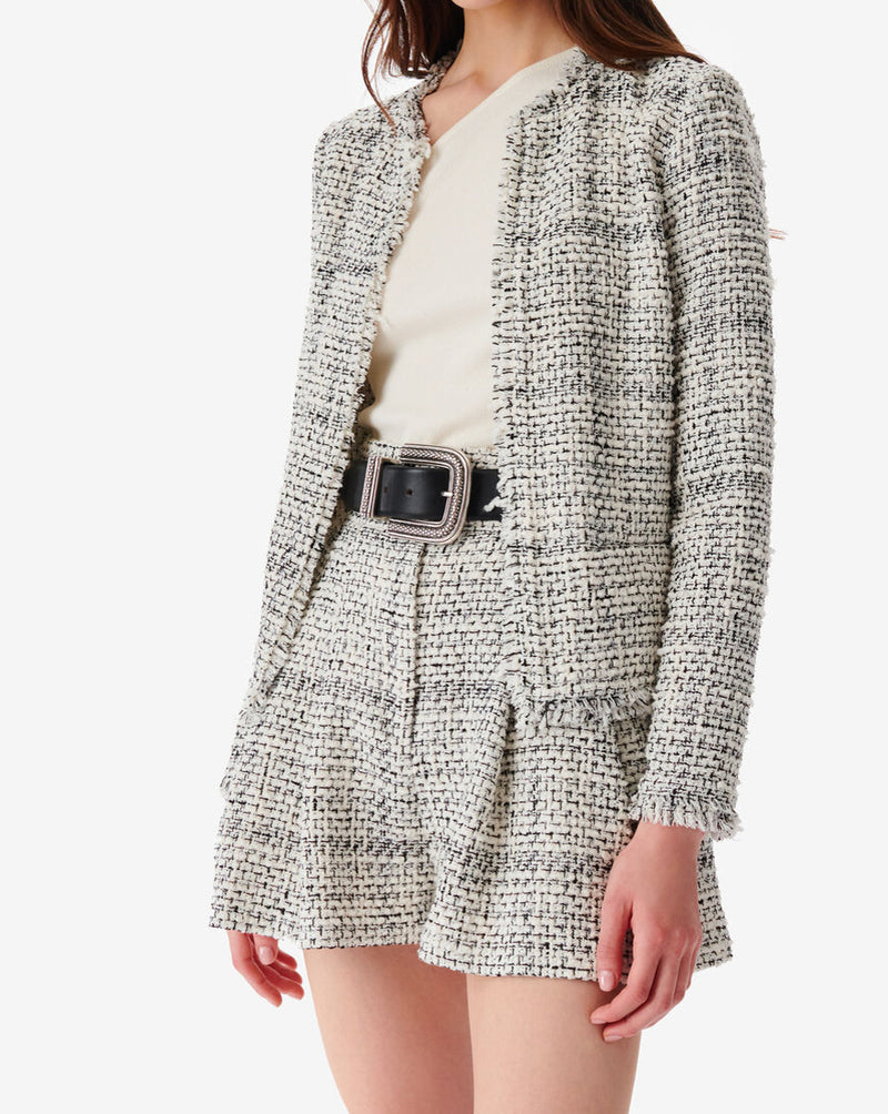 Veste En Tweed Bicolore Oslani - White/Black