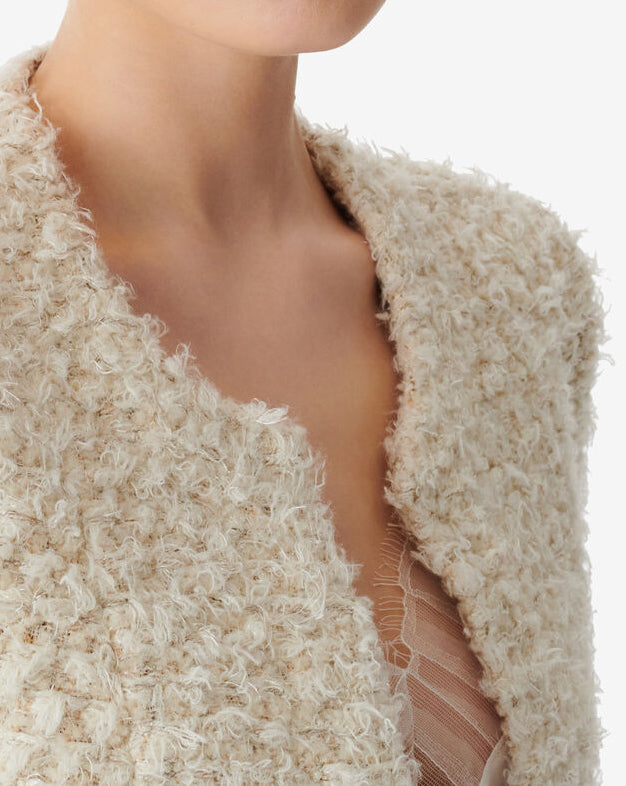 Veste En Laine Mélangée Sanea - Ecru