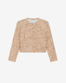 Veste En Tweed Doré Togo - Mixed Beige