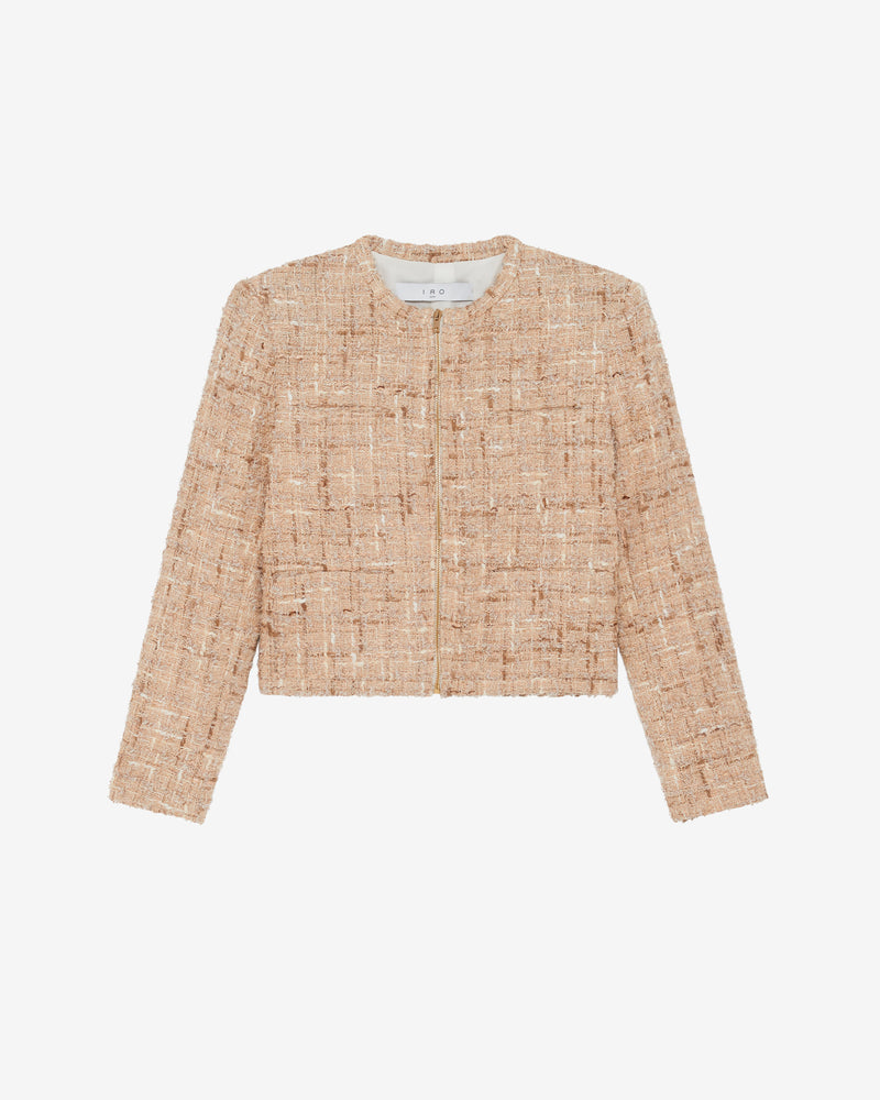 Veste En Tweed Doré Togo - Mixed Beige